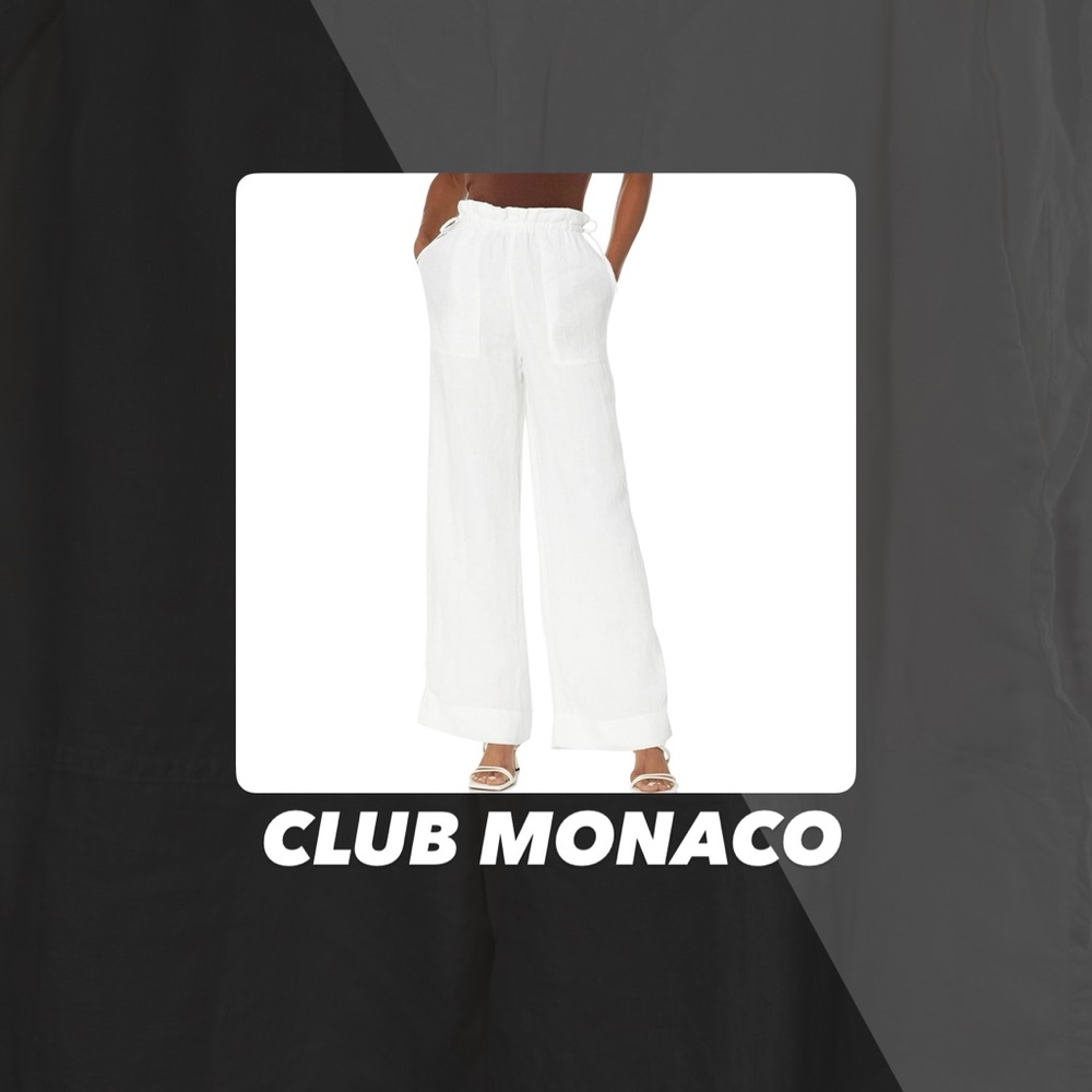 EUC Club Monaco Linen Side Tie Pants